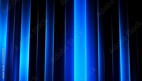 Abstract Neon Blue Light Streaks Background