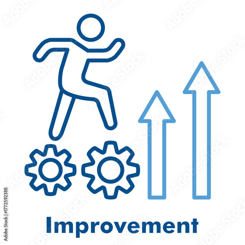 Improvement Icon in Outline Color Style. Vector Illustration for growth, performance, and development concept.