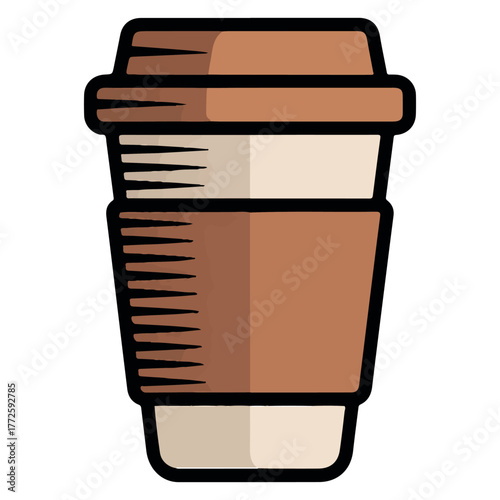 Hand holding espresso machine portafilter pouring coffee into cup vector.