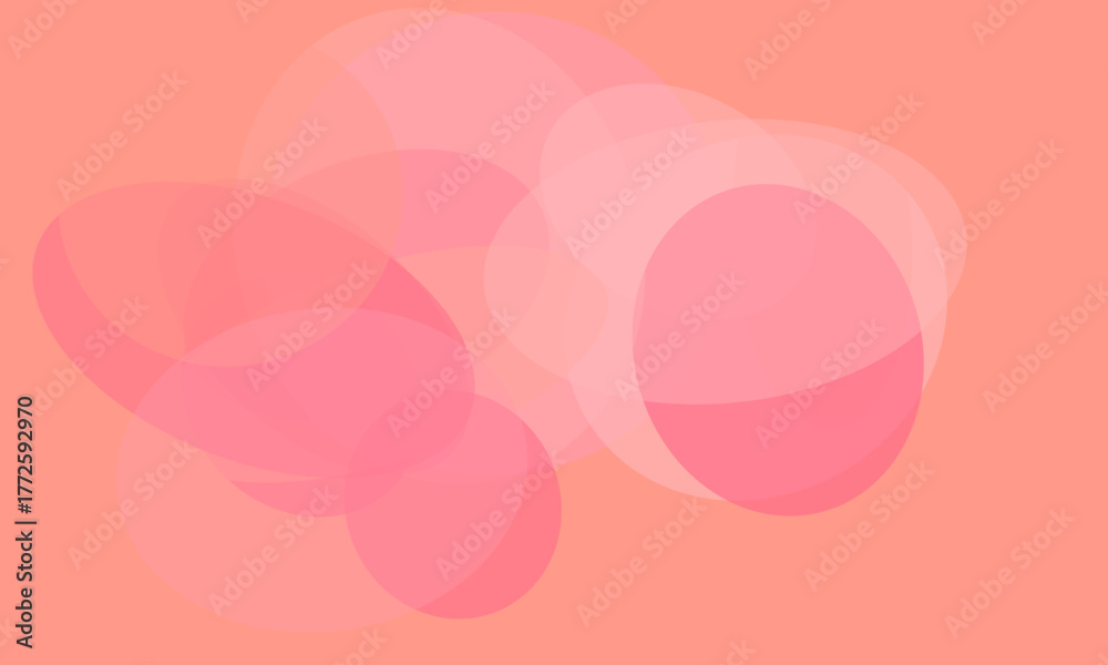 Obraz premium Soft pink and coral overlapping circles abstract background
