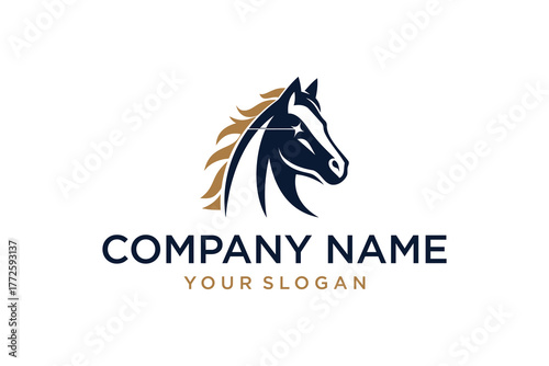 Stylish Horse Head Logo Design Template for Company Branding