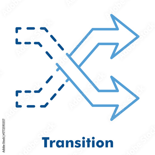 Transition Icon in Outline Color Style. Vector Illustration for change, transformation, and evolution concept.