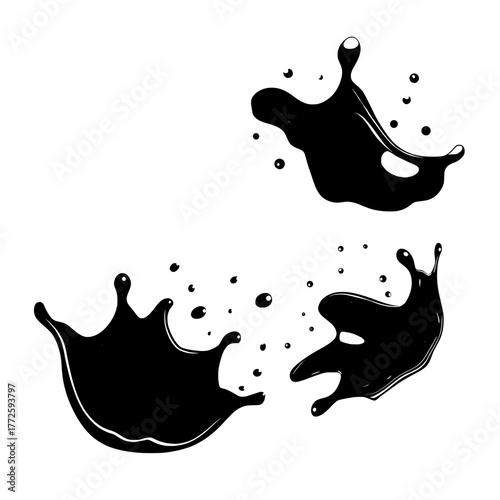 Featuring isolated 3D milk splashes on a background, this modern realistic illustration showcases white paint, cream wave, yogurt swirl, flying milky drops, skincare cosmetic lotion, and protein