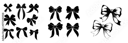 Pink ribbon bows are showcased in isolation on a white background as a contemporary and realistic illustration of a charming hair accessory, ideal for embellishing gift boxes, wedding designs, or