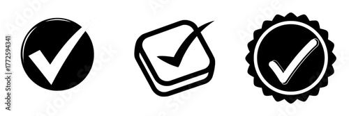 A modern illustration of a pastel 3D flat blue checkmark button is presented