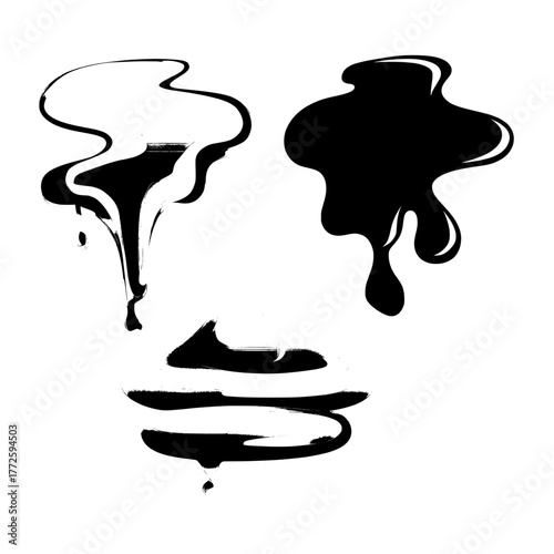 Liquid caramel splashes of light brown toffee syrup, peanut butter sauce, honey, orange fudge drops and stains are depicted in a modern realistic illustration as a sweet dessert top, isolated on a