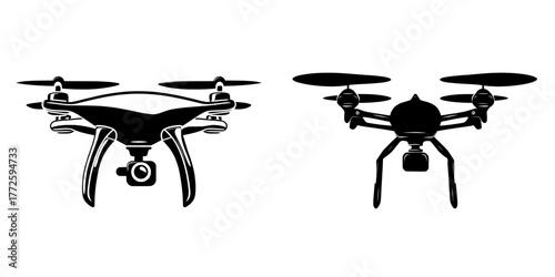 An Autonomous Drone is depicted in a modern 2D flat illustration on a white background