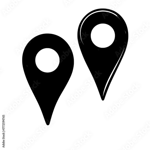 Blue GPS navigator icons, rendered in 3D with soft shadows, are presented in a modern and realistic illustration, isolated on a transparent background, and include symbols for travel destinations,