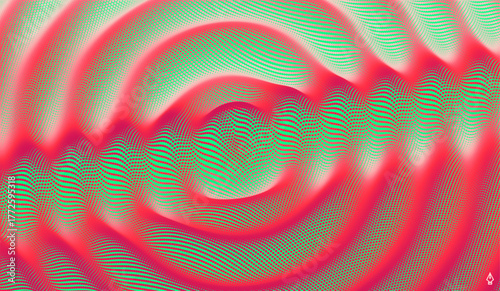 3D wavy background. Ripple effect. Grid surface. Vector illustration for cover, card, postcard, banner, poster, brochure or presentation.