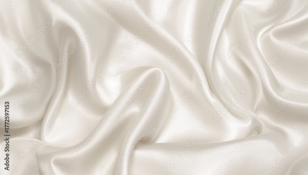 Obraz premium White silk fabric background featuring ripples, ideal for text layout