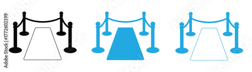 Elegant red carpet entrance icon for New Year events and celebrations.