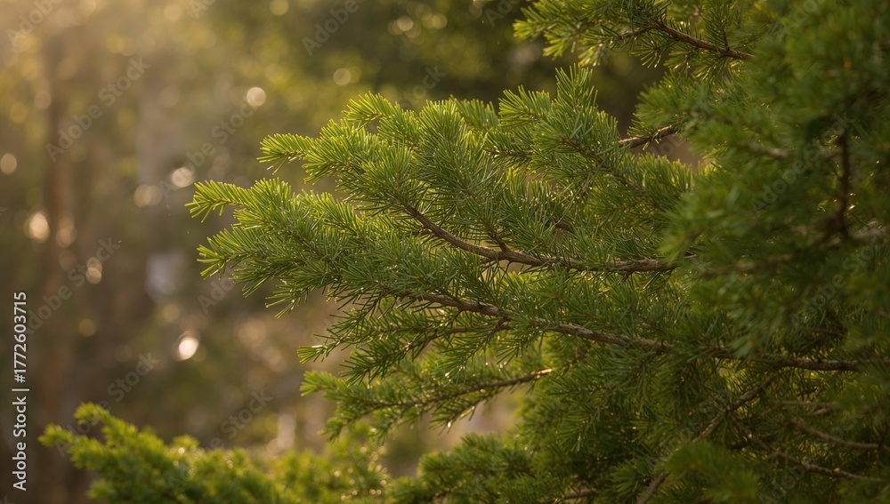 Fototapeta premium Araucaria heterophylla tree, native conifer species with unique foliage, preservation