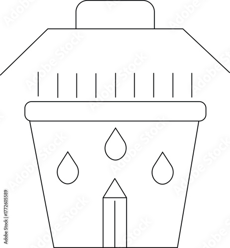 Vector water filter icon representing purification, clean water, and filtration process, isolated on white background