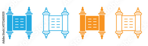 Torah scroll icon in filled style – symbol of Jewish sacred texts