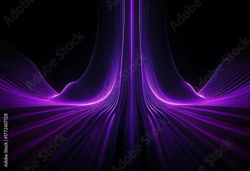 Abstract neon light wave glow background