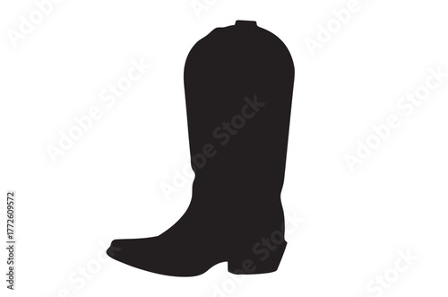 Cowboy boot silhouette icon logo vector illustration