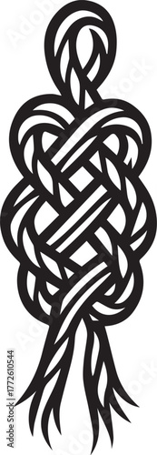 Tribal tattoo design of a knotted rope representing connection and strength.