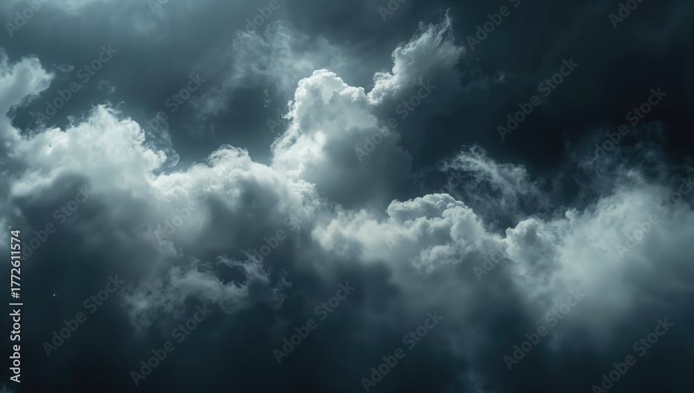Fototapeta premium Isolated white clouds, mist, and haze elements on a dark background