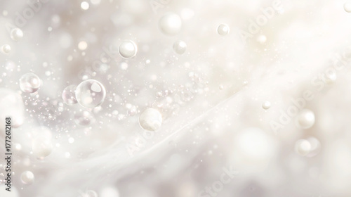 やわらかな光が包む真珠のような粒子背景（美容・イメージ）