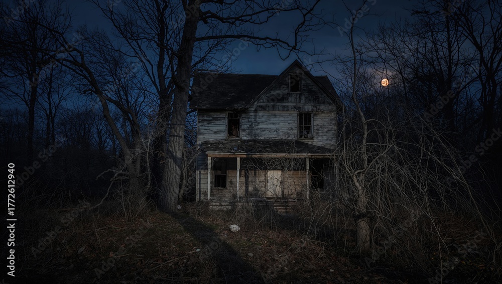 Obraz premium An abandoned residence in a deteriorating condition, highlighting urban decay,