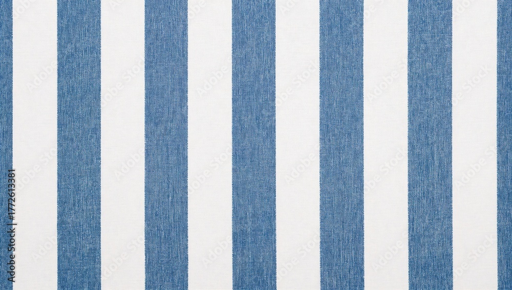 Fototapeta premium Denim blue and white striped linen texture, suitable for textile design and home decor