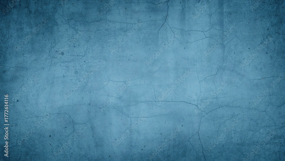 Fototapeta premium Blue textured concrete backdrop with vignette and room for text