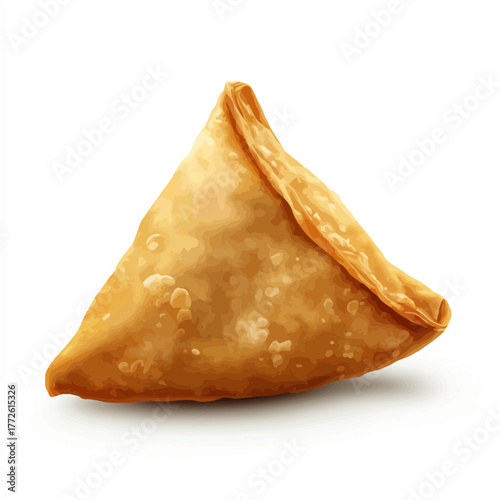 Realistic samosa illustration a popular Indian snack white transparent background