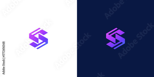 letter s abstract gradient color logo design vector	