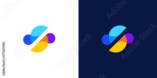 letter s abstract gradient color logo design vector	