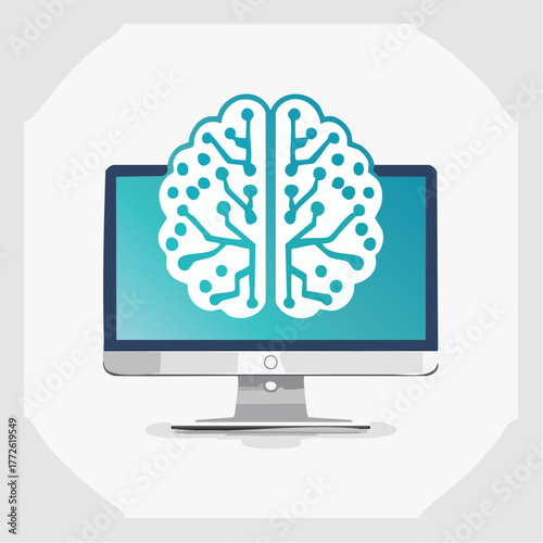 Artificial intelligence computer display showcasing computational thinking paradigm
