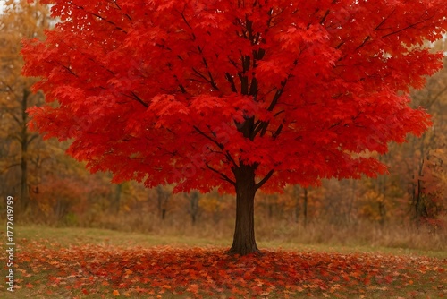 red maple tree in autumn