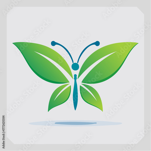 Botanical butterfly logo design representing natural vitality and transformation