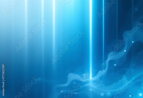 Abstract Glowing Blue Light Rays Background