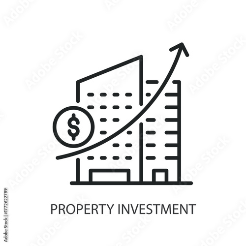 Property investment thin line icons. Original vector illustration.