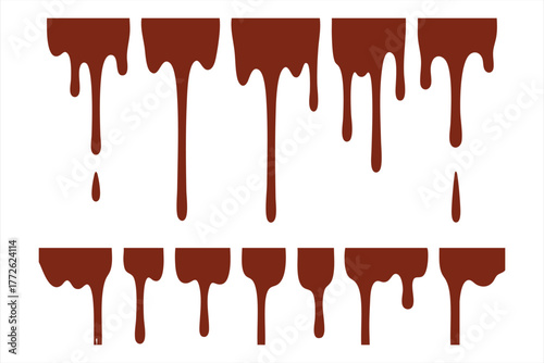 Chocolate drips food illustration delicious sweet dessert decoration vector