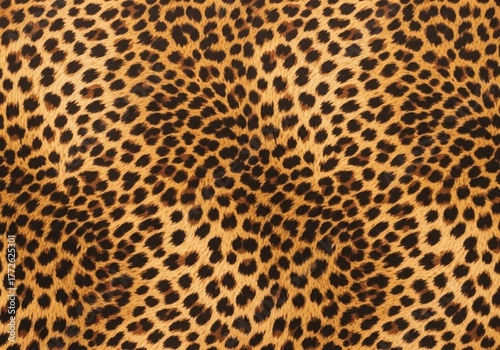 Classic leopard print seamless pattern with spotted fur texture for a wild animal background