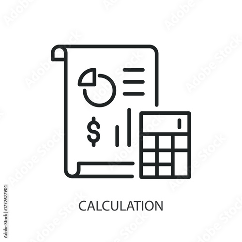Calculation thin line icons. Original vector illustration.
