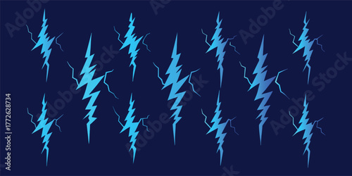 Electric blue bolt patterns abstract energy streaks glowing bright abstract forms vibrant