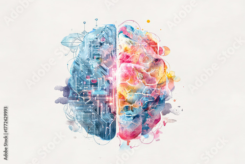 Colorful brain illustration symbolizes health and medicine, showcasing vibrant hues and intricate patterns, emphasizing disease prevention and awareness