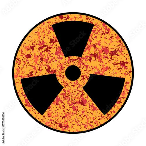 Radiation sign. The warning sign is radiation of atomic danger. Illustration, on a transparent background.