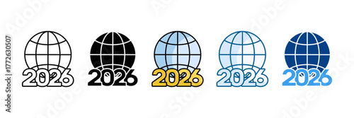 Global Icon Set Multiple Style Collection