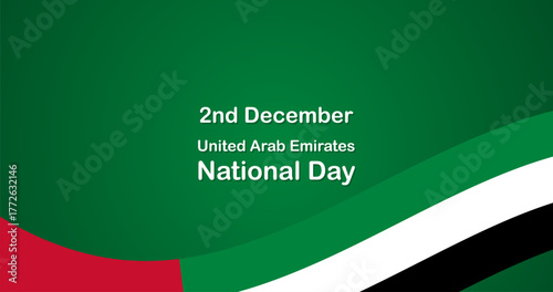 United Arab Emirates National Day Poster Template for banner card with Nation Flag and text inscription