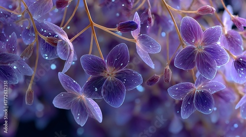 Fototapeta Naklejka Na Ścianę i Meble -  Abstract professional background wallpaper corporate branding featuring wisteria tessellation with frosted texture diffused shine corporate clean and high resolution