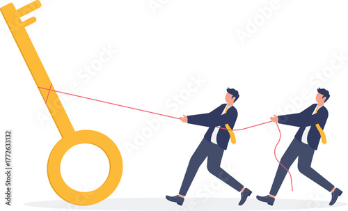 illustration of collaboration and teamwork in solving business problems
