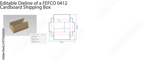 Cardboard box template diagram shipping box die line