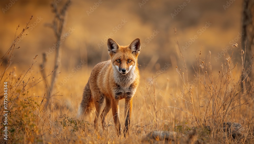 Fototapeta premium Rare wild creature known as the Indian fox