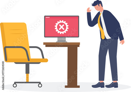 illustration of a failed company online digitalization system
