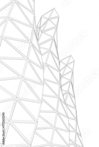 abstract buildings, architectural drawing 3d