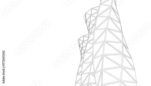 abstract buildings, architectural drawing 3d