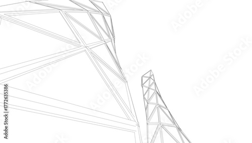 abstract buildings, architectural drawing 3d